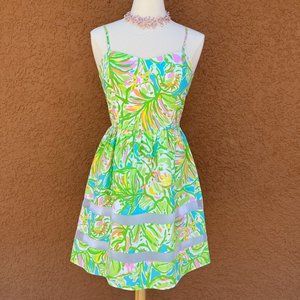 Lilly Pulitzer Size 2 NWOT Dress with Built in Bra Ribboned Skirt